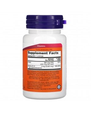 NOW Foods, витамин B12, 5000 мкг, 60 пастилок